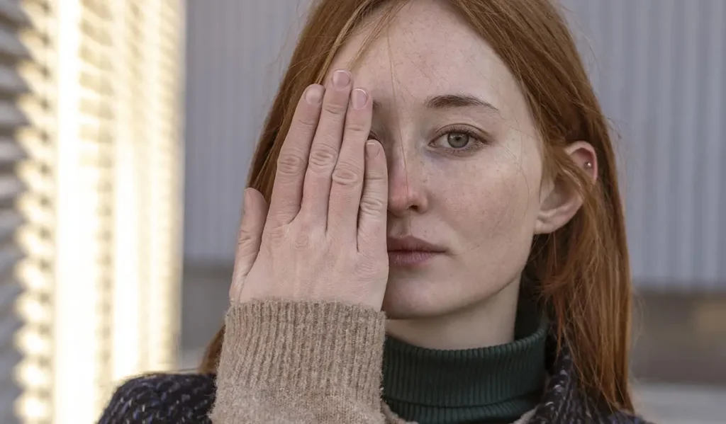 vista offuscata da un occhio